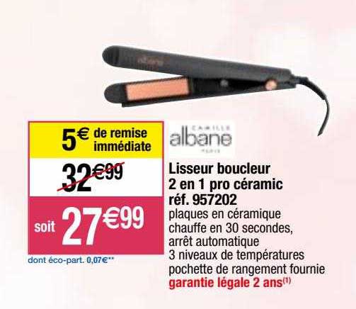 lisseur boucleur 2 en 1 prob céramic albane