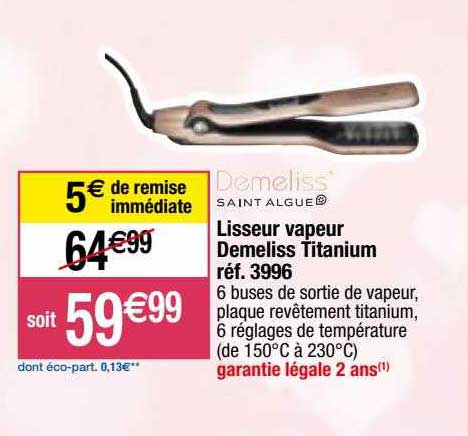 lisseur vapeur demeliss titanium saint algue