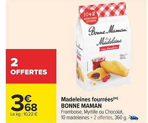 madeleines fourrées bonne maman