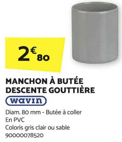manchon à butée descente gouttière wavin