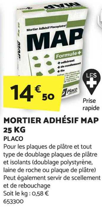 Mortier Adhésif Map 25 Kg Placo