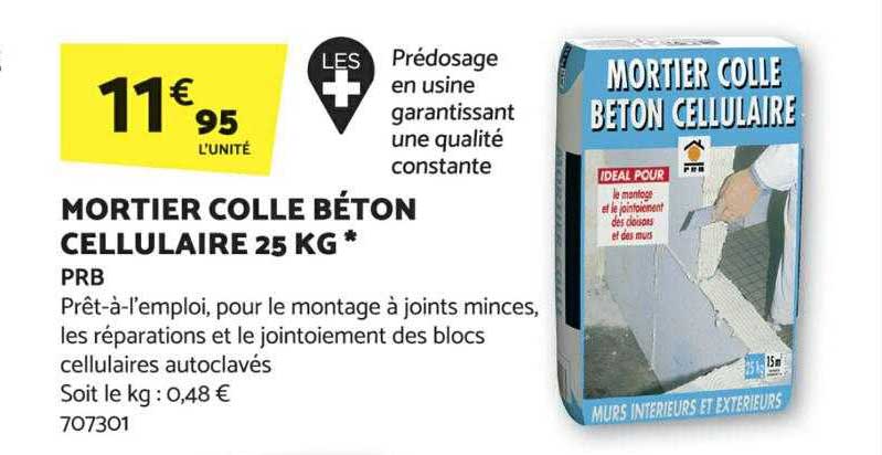mortier colle béton cellulaire 25 kg prb