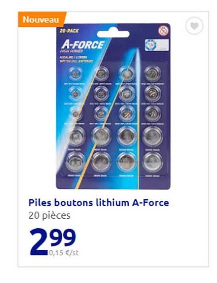 Piles Boutons Lithium A-force