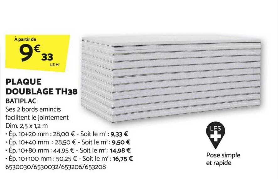 plaque double th38 batiplac