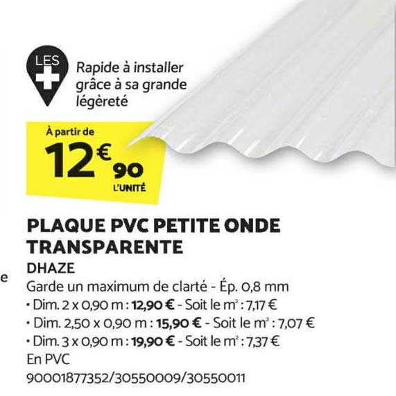 plaque pvc petite onde transparente dhaze