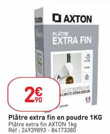 Plâtre Extra Fin En Poudre 1 Kg Axton