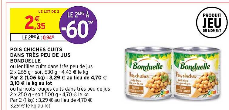 pois chiches cuits dans très peu de jus bonduelle