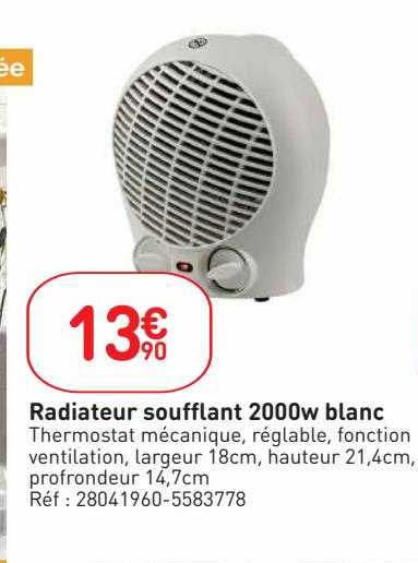 radiateur soufflant 2000w blanc