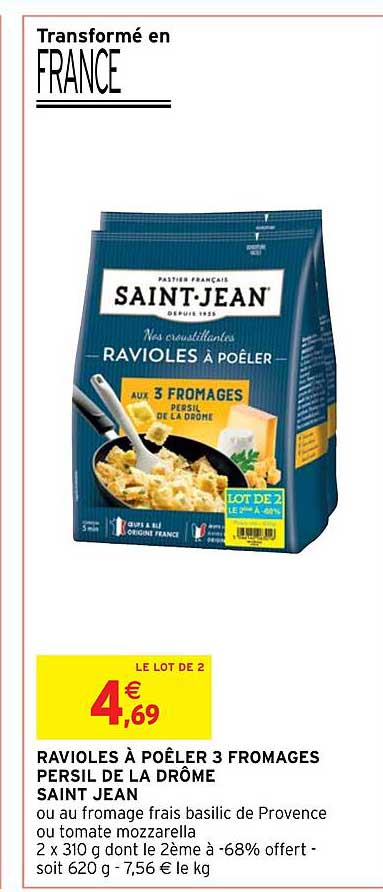 ravioles à poêler 3 fromages persil de la drôme saint jean