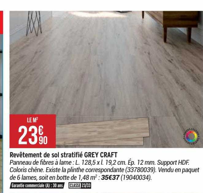 revêtement de sol stratifié grey craft