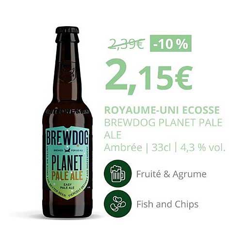 royaume-uni écosse brewdog planet pale ale ambrée