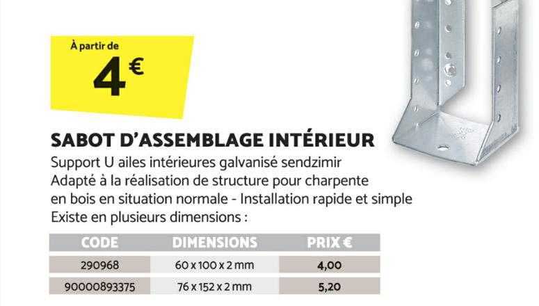 sabot d'assemblage intérieur