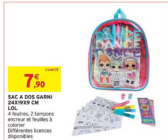 Sac à Dos Garni 24 X 19 X 9 Cm Lol