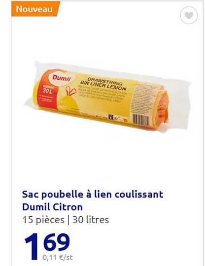 Sac Poubelle à Lien Coulissant Dumil Citron