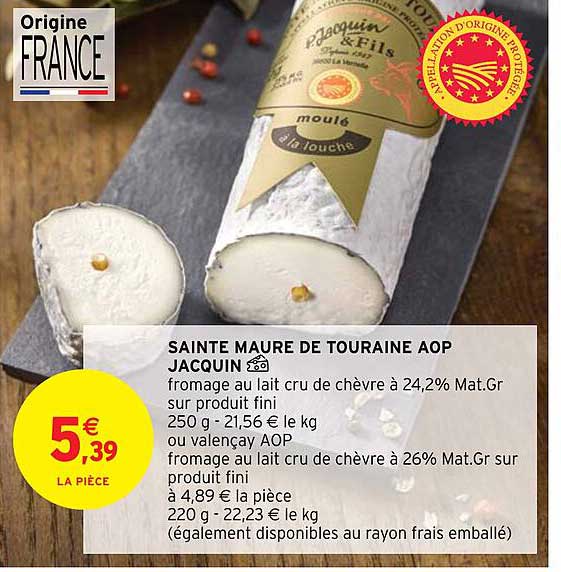 sainte maure de touraine aop jacquin