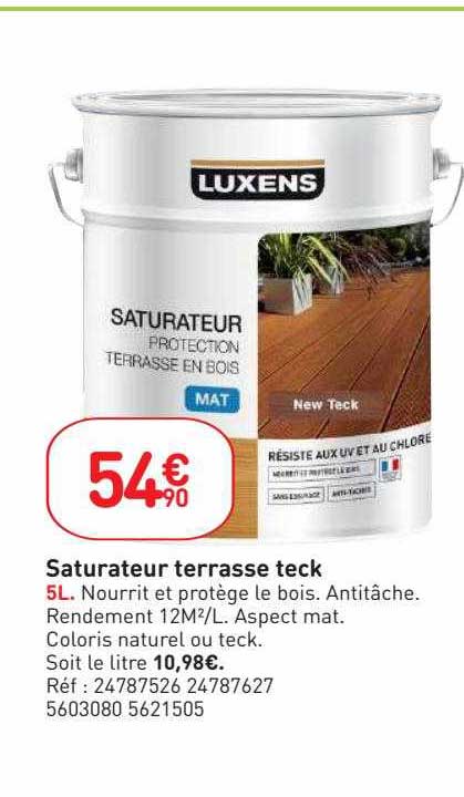 saturateur terrasse teck luxens