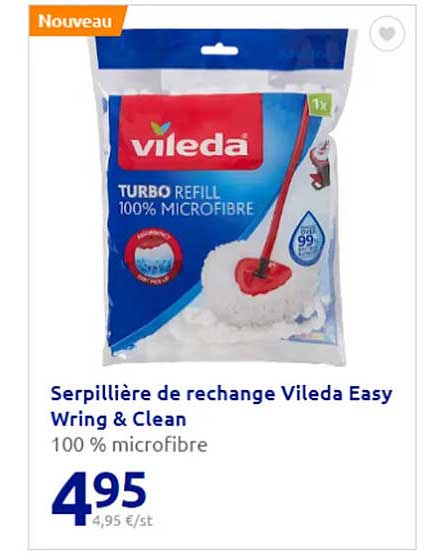 serpillière de rechange vileda easy wring & clean