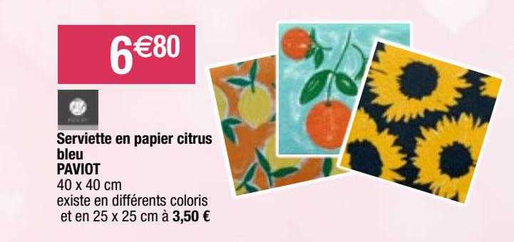 serviette en papier citrus bleu paviot