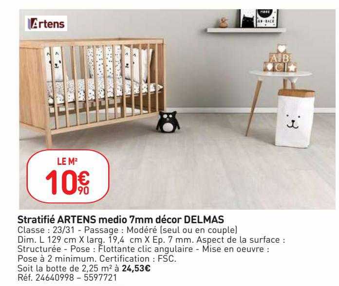 stratifié artens médio 7mm décor delmas