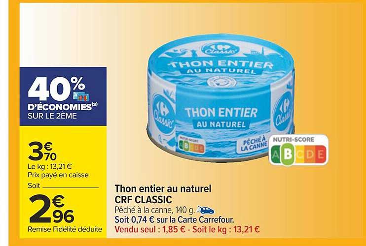 thon entier au naturel crf classic