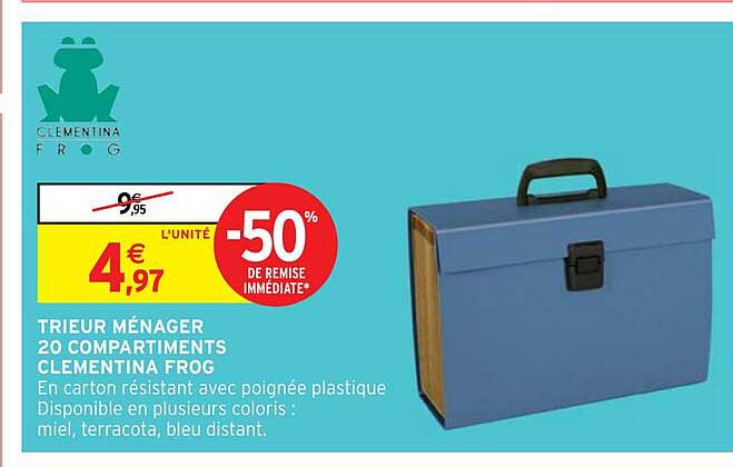 trieur ménager 20 compartiments clémentina frog