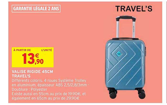 valise rigide 45 cm travel's