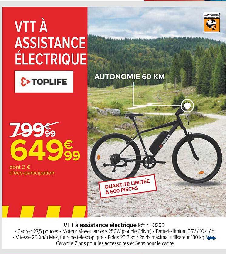 vtt à assistance électrique toplife