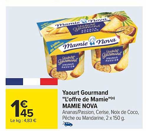 yaourt gourmand "l'offre de mamie" mamie nova