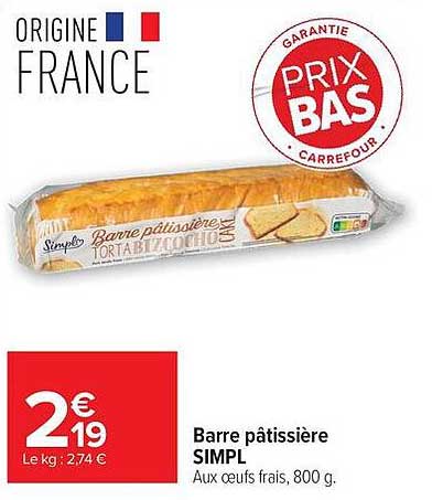 Barre pâtissière SIMPL