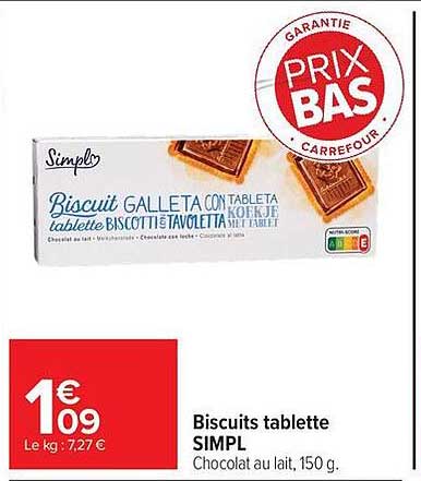 Biscuits tablette SIMPL
