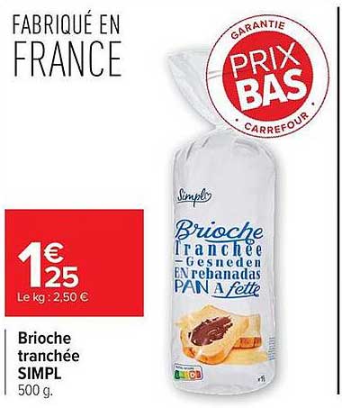 Brioche tranchée SIMPL