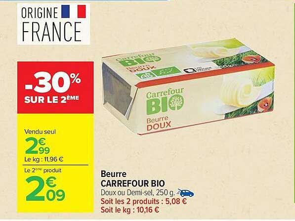 Carrefour Bio Beurre Doux
