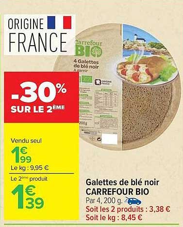 Carrefour BIO Galettes de blé noir