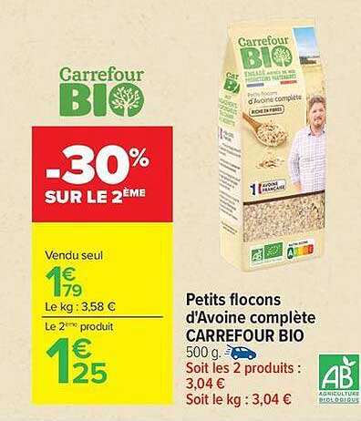 Carrefour BIO Petits flocons d'Avoine complète