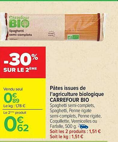 Carrefour Bio Spaghetti semi-complets
