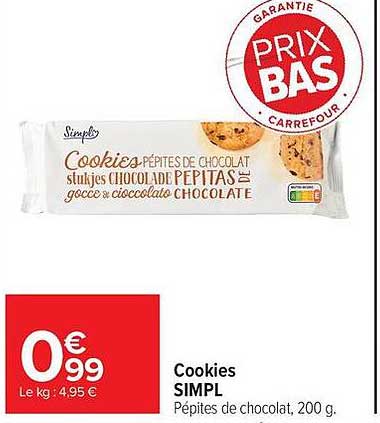 Cookies SIMPL PYTIPS DE CHOCOLAT