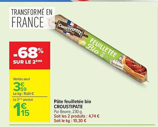 Croustipate Pâte feuilletée bio