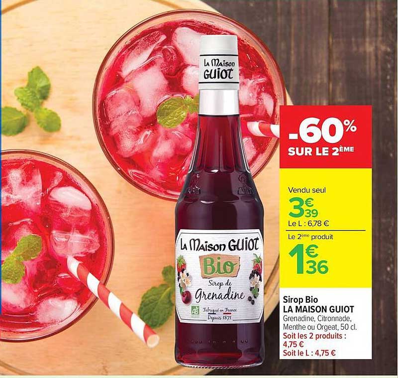 LA MAISON GUIOT Sirop Bio Grenadine