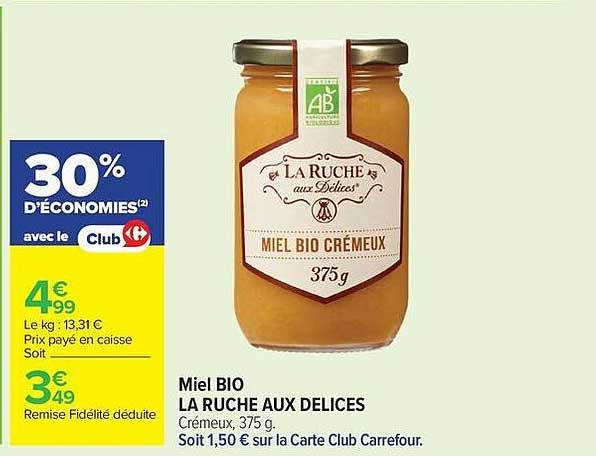 LA RUCHE AUX DELICES Miel BIO crémeux