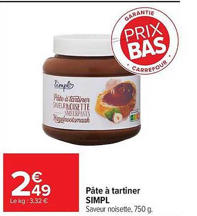 Pâte à tartiner SIMPL