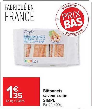 Simp’ Bâtonnets crabes saveur moutarde/palo?