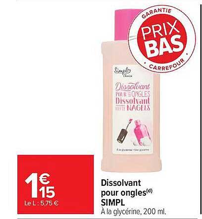 SIMP’L Dissolvant pour ongles