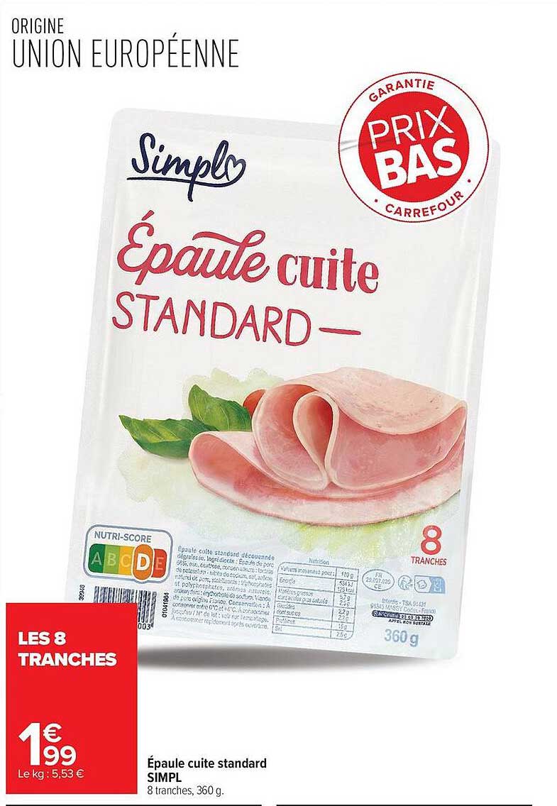 Simpl Épaule cuite STANDARD
