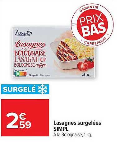 SimpL Lasagnes à la Bolognaise