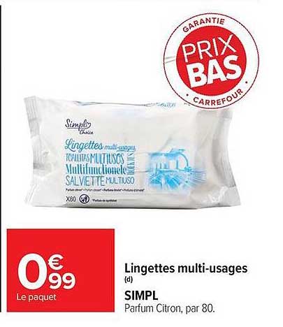 SIMPL Lingettes multi-usages