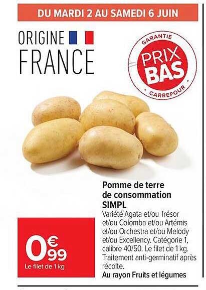SIMPL Pomme de terre de consommation