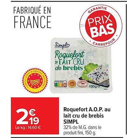 Simpl Roquefort au lait cru de brebis