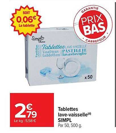 SimPL Tablettes lave-vaisselle