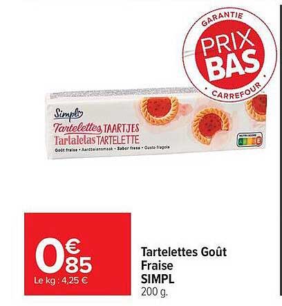 Simpl Tartelettes Goût Fraise