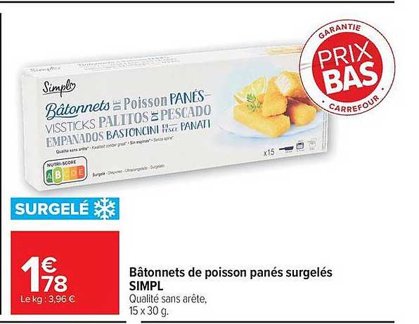 Simple Bâtonnets de Poisson PANÉS
